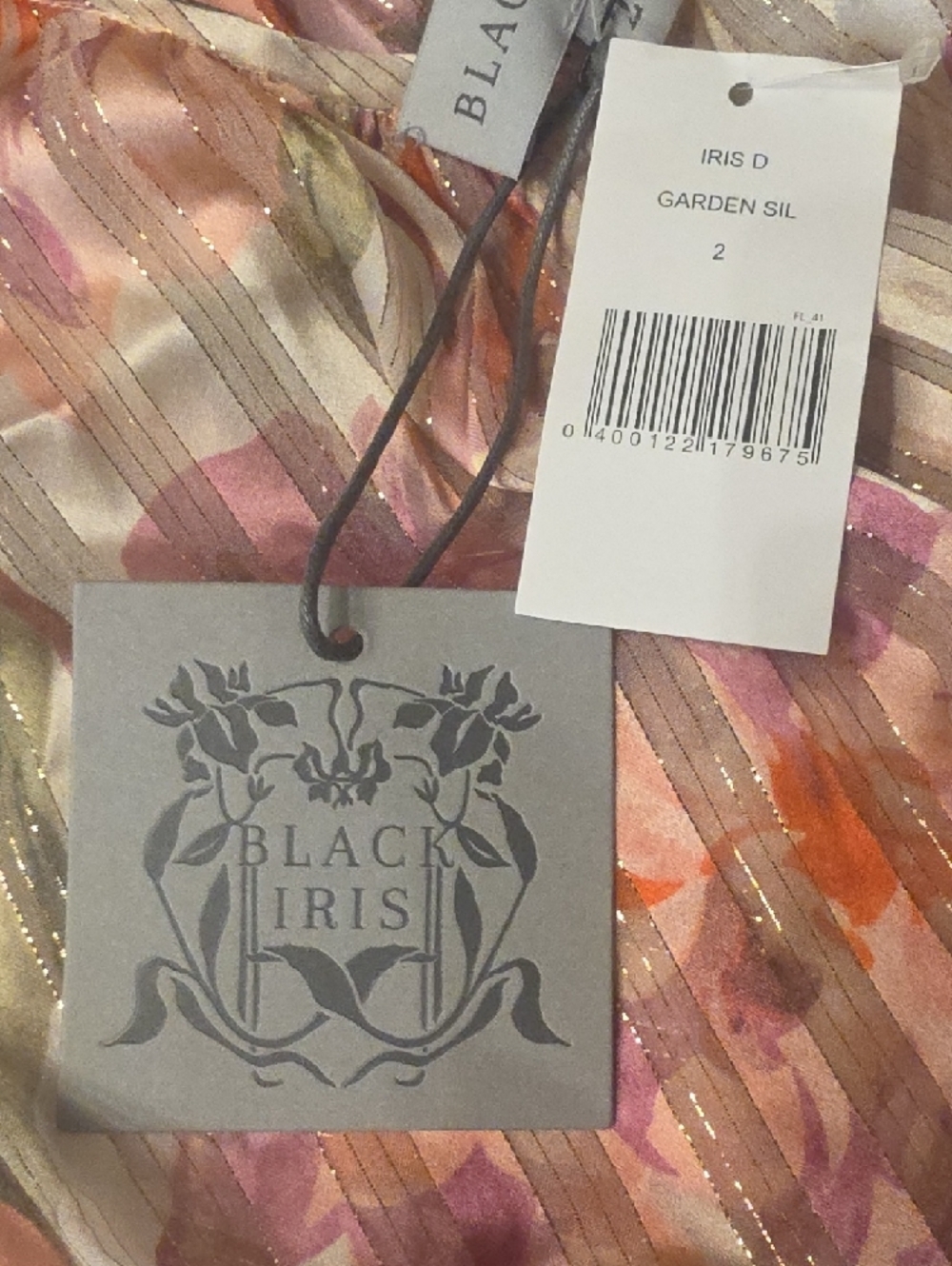 Black Iris Silk Sheer Pink Floral Maxi Dress with Tie Waist Size 2 Fits a S-M - Picture 3 of 13